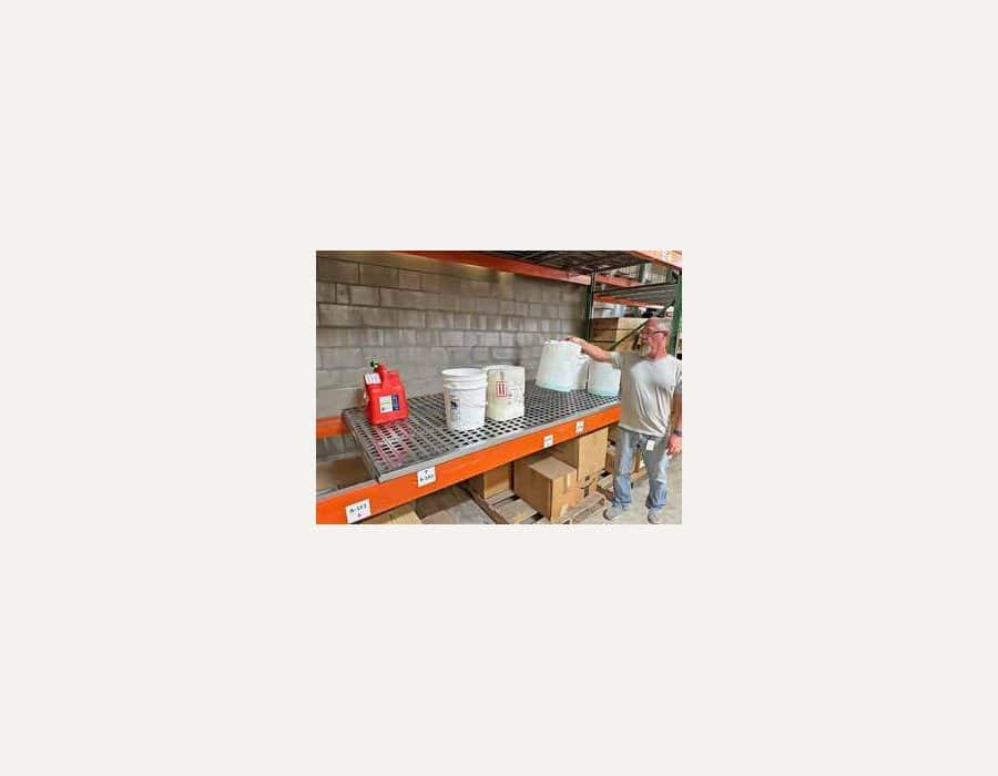 Polyethylene warehouse rack containment sump keeps dangerous and costly spills o of floors, - Optional Drainage Hose, Clear, 25' (7.6m)
